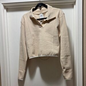Jacquemus Beige Ribbed Knit Top